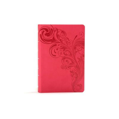 KJV Large Print Personal Size Reference Bible, Pink Leathertouch - by Holman Bible Publishers (Leather Bound)