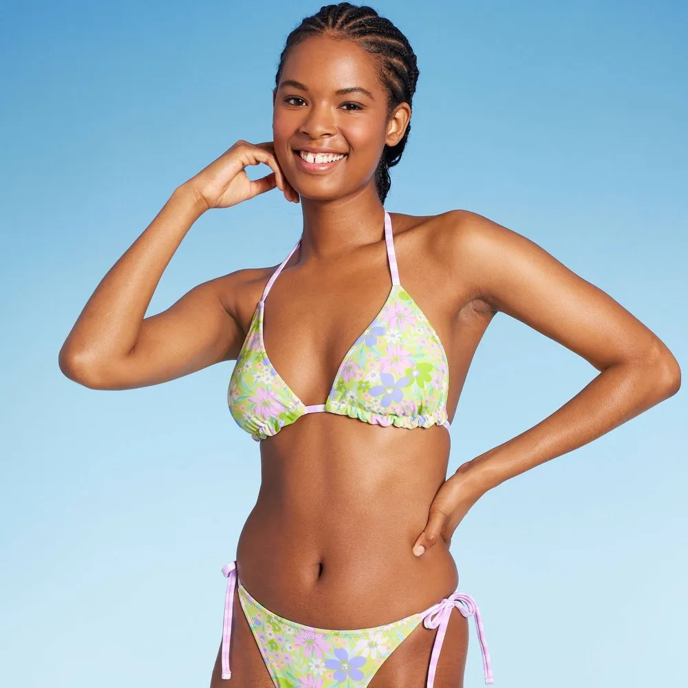 Wild Fable WomensReversible Triangle Bikini Top - Wild Fable: Halter,  Multicolor - Target in Irvine, CA