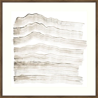 Amanti Art 33x33 Accordion Shift IV by Vanna Lam: Earth Tone Lithograph, Hardwood Frame, Wall Decor