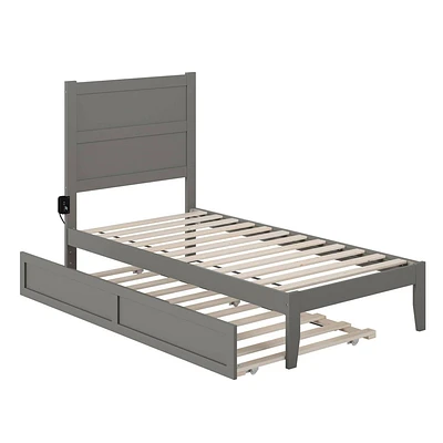 Twin Noho Bed with Twin Trundle Gray - AFI