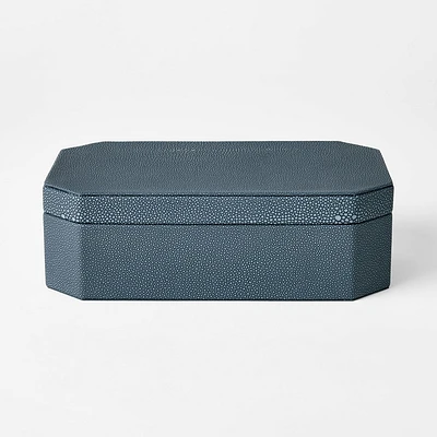 Faux Shagreen Box Blue