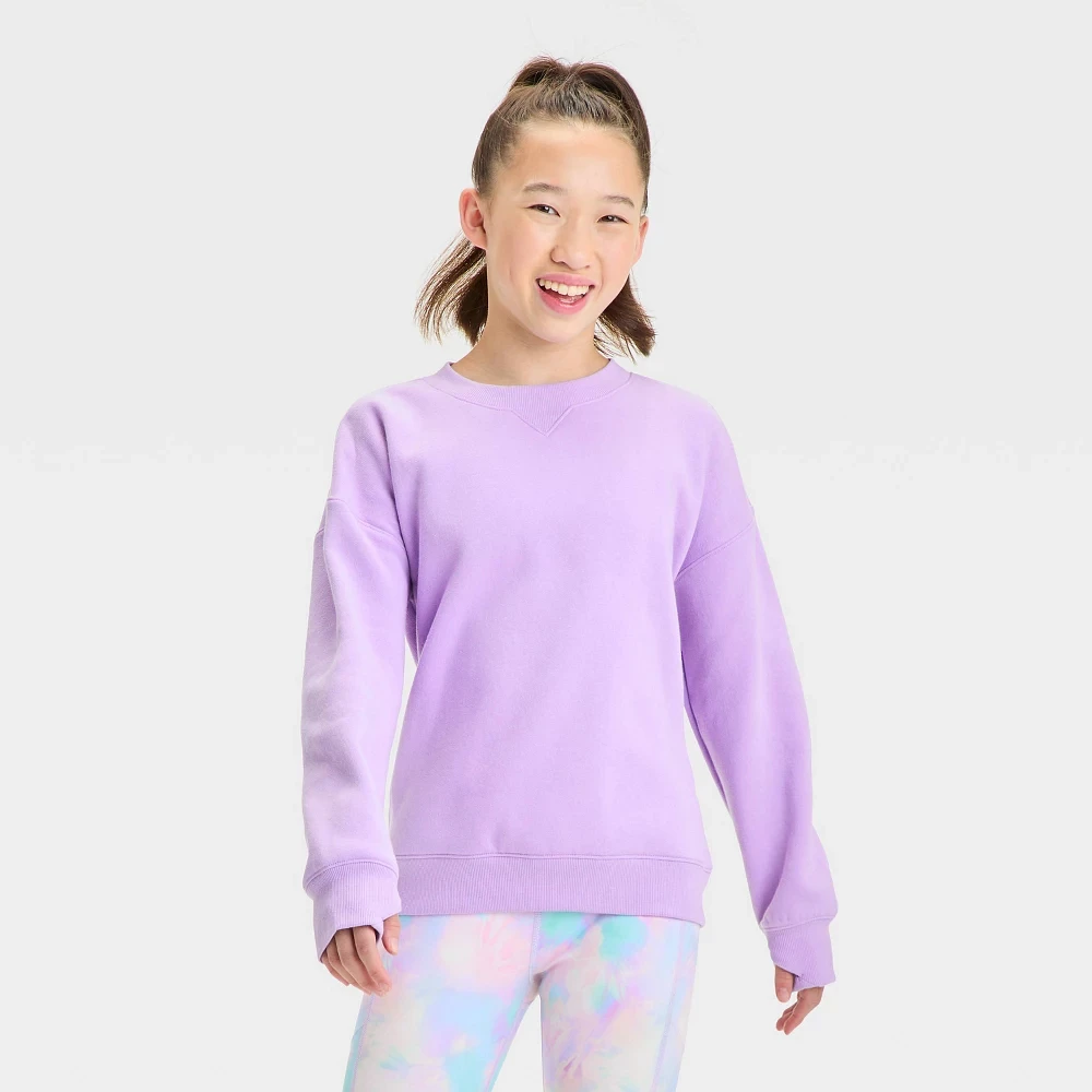 Girls Fleece Crew Sweatshirt