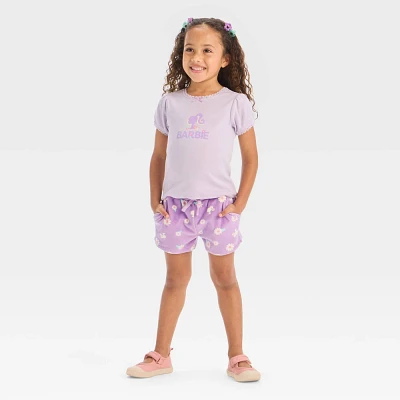 Toddler Girls 2pc Barbie Short Sleeve T-Shirt and Shorts Set