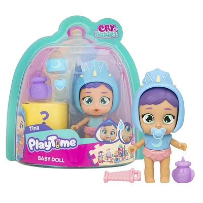 Cry Babies PlayTime Day Care Tina Baby Figures - 5+ Surprises, Accessories, Great Gift for Kids Ages 4+