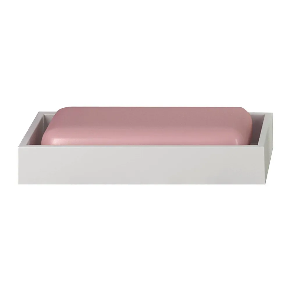 Elegant Collection Soap Dish Holder - Nu Steel: Resin Bathroom Accessory, Spot Clean, Solid Pattern, 2 H x 5 D x 3 W