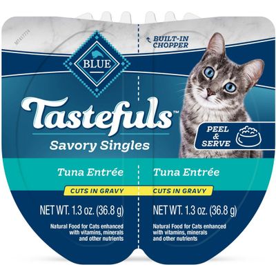 Blue Buffalo Tastefuls Savory Singles Adult Cuts In Gravy Wet Cat Food Tuna Entre Perfectly Portioned Cups - 2.6oz