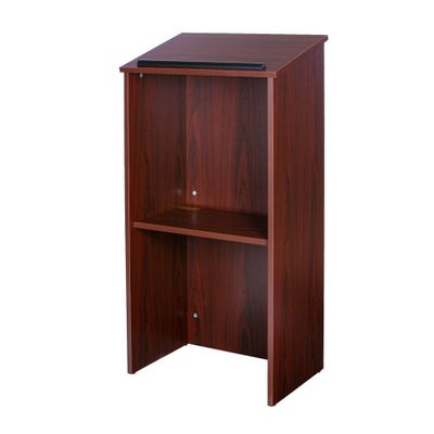 Full Floor Lectern Lecture Podium Mahogany - Hampden Furnishings: Modern Style, Particle Board Frame, Laminate Surface