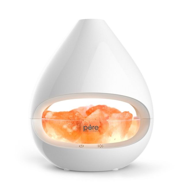 Crystal Himalayan Salt Rock Lamp and Ultrasonic Oil Diffuser - Pure Enrichment: 5-Year Warranty, Halotherapy, Quiet Operation