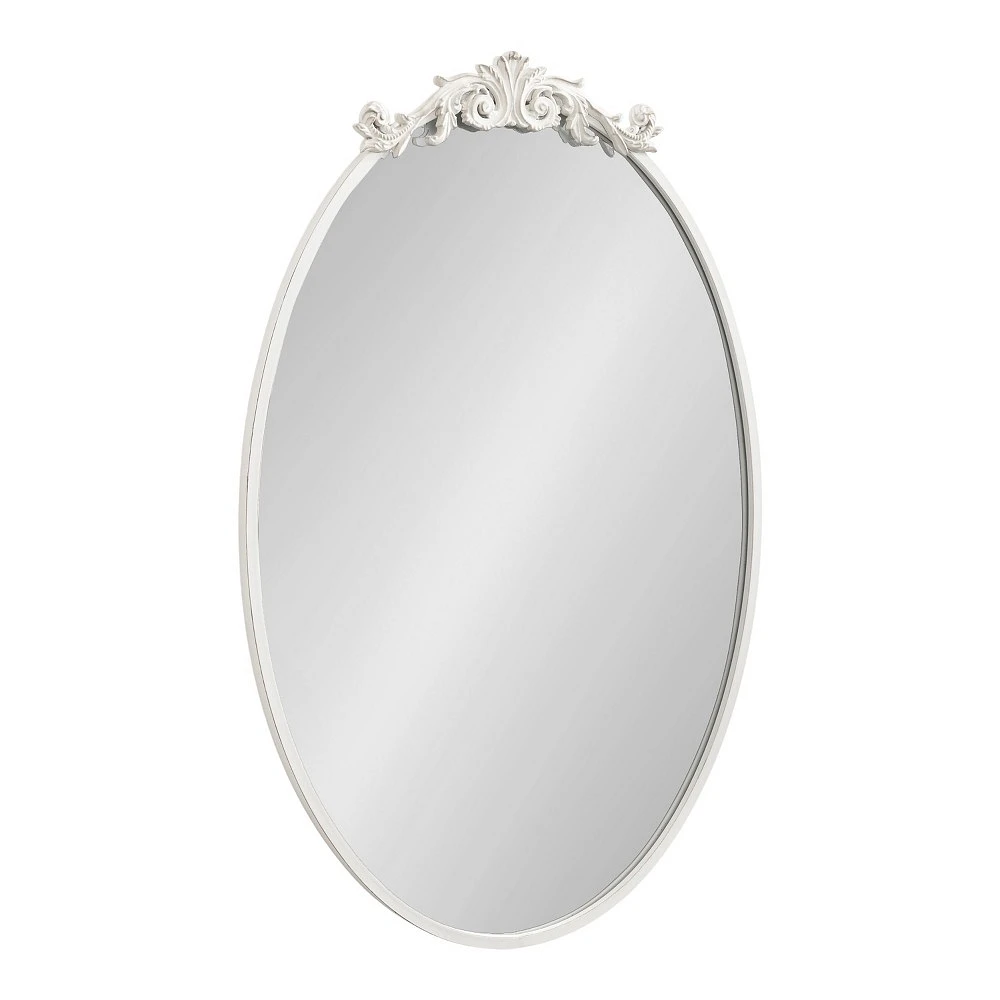 Kate & Laurel All Things Decor 24x36 Arendahl Oval Wall Mirror: Baroque, Resin Garland, No Assembly Required