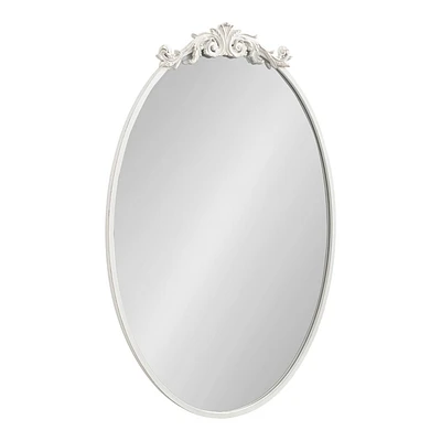 Kate & Laurel All Things Decor 24x36 Arendahl Oval Wall Mirror: Baroque, Resin Garland, No Assembly Required