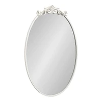 Kate & Laurel All Things Decor 24x36 Arendahl Oval Wall Mirror: Baroque, Resin Garland, No Assembly Required