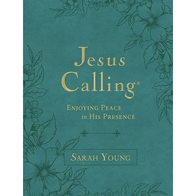 Jesus Calling, Large Text Teal Leathersoft, with Full Scriptures - Large Print by Sarah Young (Leather Bound)