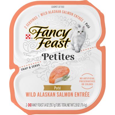 Fancy Feast Petites Wild Alaskan Salmon, Fish, Seafood Pate Wet Cat Food - 2.8oz