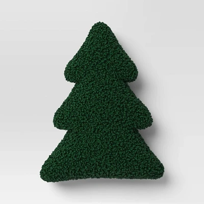 Teddy Boucle Tree Throw Pillow Green - Threshold