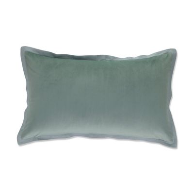 12x20 Oversize Velvet Flange Lumbar Pillow, Feather Insert, Zipper Closure - Pillow Perfect