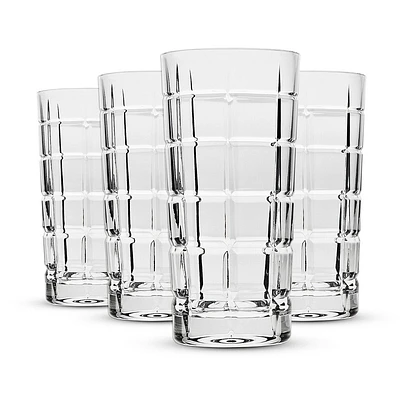 Godinger Silver Set of 4 Radius High Ball Glasses