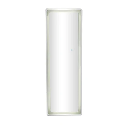 Olivia & May 59x20 Modern Glass LED Mirror Silver: Wall Mounted, Non-Dimmable, Waterproof