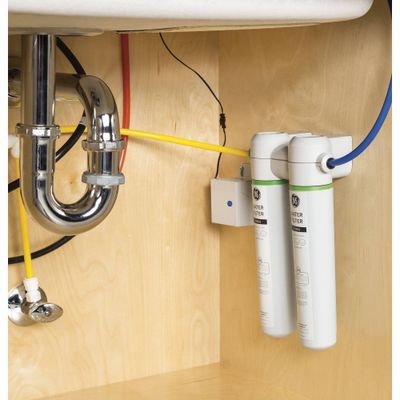 GE Under Sink Dual Stage Filtration: GE Appliances Water Filtration System, Filters Chlorine, Lead, Mercury, 1-Year Warranty