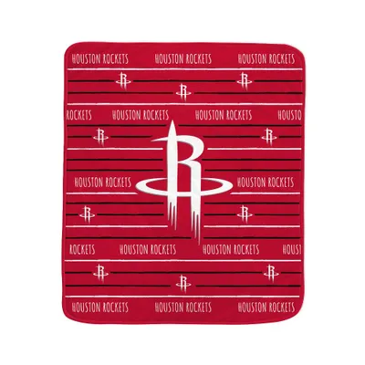 NBA Houston Rockets Logo Stripe Binding Edge Flannel Fleece Blanket