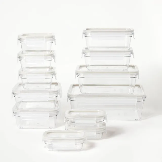 6pc (Set of 3) Glass Food Storage Container Set Clear - Figmint™