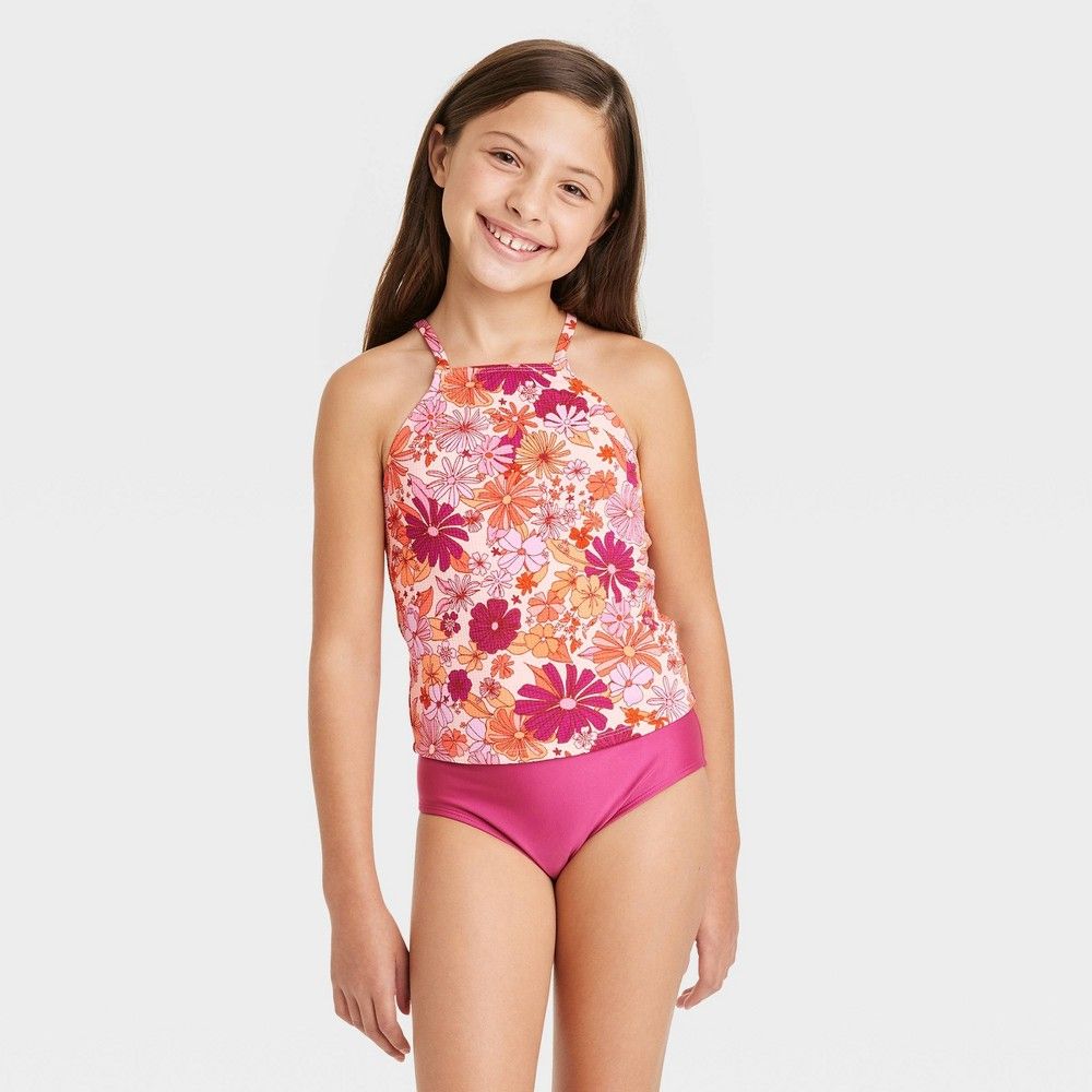 Cat u0026 Jack Girls Flower Power Tankini Set | Connecticut Post Mall