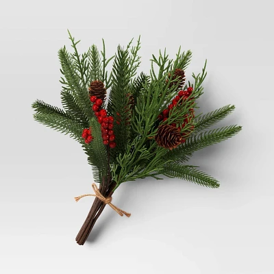 Christmas Holiday Mix Mini Stem Bundle Artificial Stems - Room Essentials