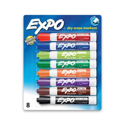 Expo 8pk Dry Erase Markers Chisel Tip Multicolored