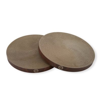 Necoichi Cozy Cat Scratcher Bowl Replacement Pad - Dark Cherry - L - 2pk