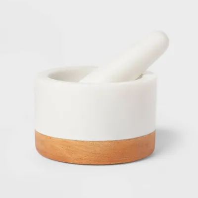 Marble/Wood Mortar and Pestle - Threshold