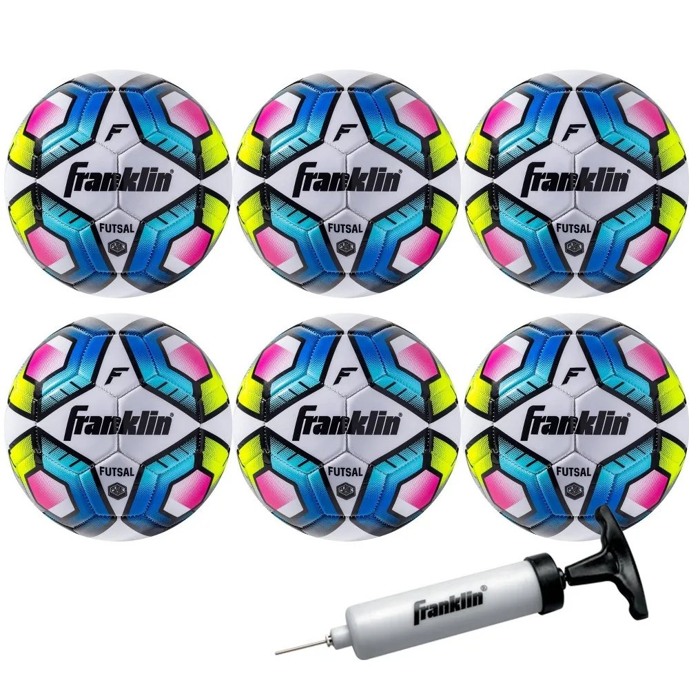 Franklin Sports Futsal Size 3 Soccer Ball with Pump - 6pk