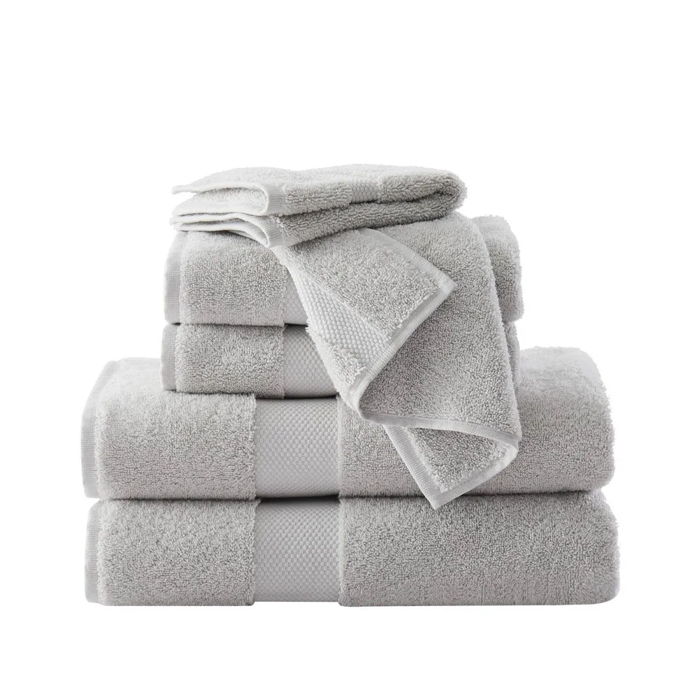 6pc Solid Bath Towels Set Black - Yorkshire Home : Target