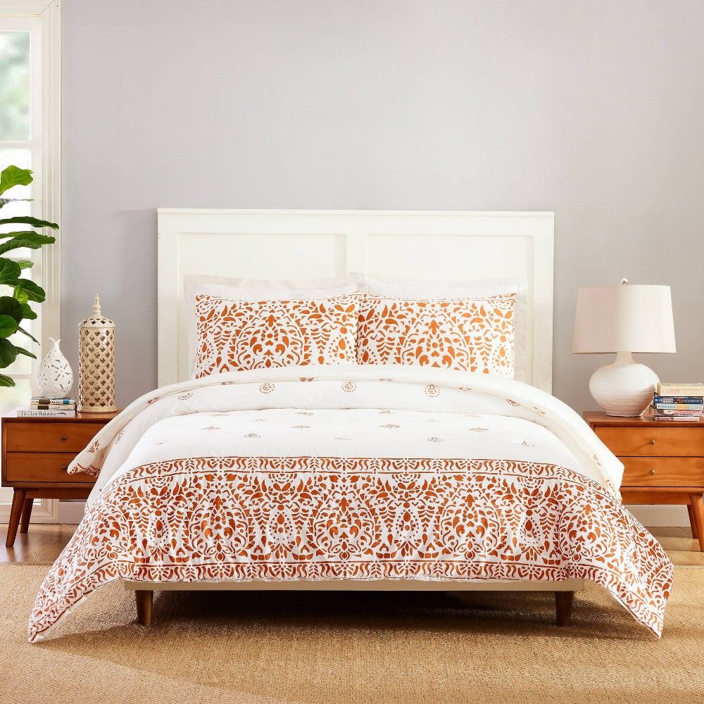 Laurel & Mayfair 3pc King Paloma Comforter Set Orange/White - Laurel &  Mayfair | Connecticut Post Mall