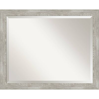 32 x 26 Dove Narrow Framed Wall Mirror Graywash - Amanti Art: Modern Beveled Glass, Polystyrene Frame, Wall Mount