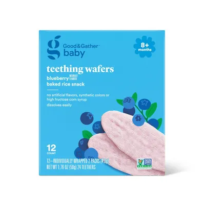 Blueberry Teething Wafers Baby Snacks - 1.76oz/12pk - Good & Gather