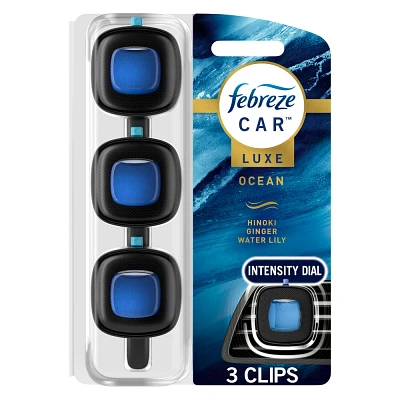 Febreze Car Air Freshener Vent Clip - Ocean - 0.22 fl oz/3pk