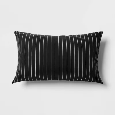 10x17 Pin Stripe Rectangular Outdoor Lumbar Pillow - Essentials