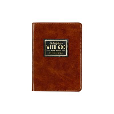 One Minute with God for Men 365 Devotions, Brown Faux Leather Flexcover - (Leather Bound)