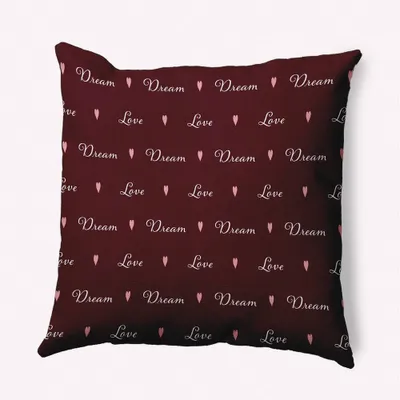 16x16 Valentines Day Love Dream Square Throw Pillow Burgundy - e by design