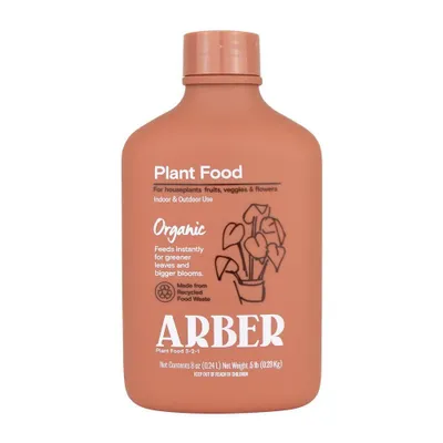 Arber 8oz Organic Plant Food Concentrate: All-Season Nutrient Mix, Patio & Lawn Care, 0-0-0 NPK, 100 sq ft Coverage