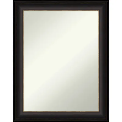 23 x 29 Non-Beveled Trio Oil Rubbed Bronze Bathroom Wall Mirror - Amanti Art: Rectangle Vanity Mirror, Polystyrene Frame