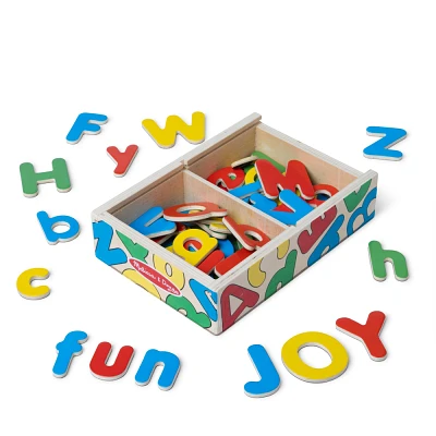 Melissa & Doug 52 Wooden Alphabet Magnets in a Box - Uppercase and Lowercase Letters