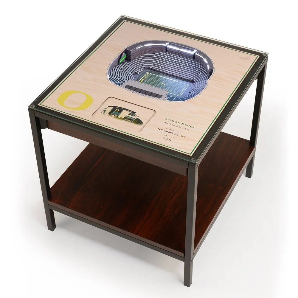 NCAA Oregon Ducks 25-Layer StadiumViews Lighted End Table