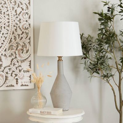 Modern Cement Table Lamp White - Olivia & May