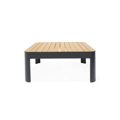 Amazonia Teak Square Vista Outdoor Patio Coffee Table : Durable Cast Aluminum Frame, FSC Certified Teak