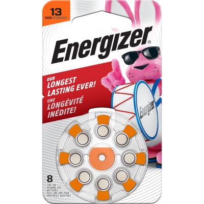 Energizer 8pk 13 Hearing Aid Batteries Orange