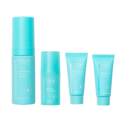 TULA SKINCARE Clear Skin Starters Acne & Blemish Fighting Discovery Kit - 4pc - Ulta Beauty