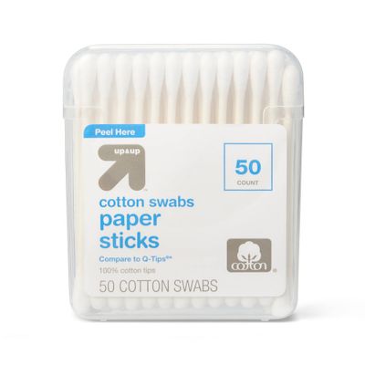 Cotton Swabs Paper Sticks - 50ct - up & up