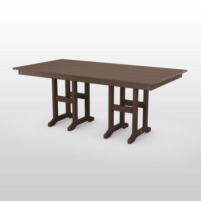 POLYWOOD 37 x 72 Rectangle Farmhouse Outdoor Dining Table : UV-Resistant, Seats 6