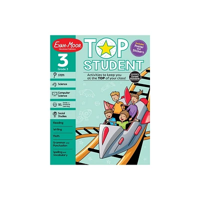 Top Student, Grade 3 Workbook - by Evan-Moor Educational Publishers (Paperback)