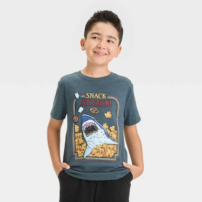 Boy Short Sleeve Shark Snack Attack Graphic T-Shirt